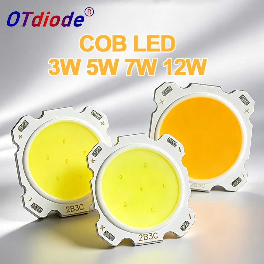 

50pcs 28mm 22mm COB 3W 5W 7W 10W 12W High Power LED Light Beads9V 15V 21V 36V lamp Bead LED Bulb Chip Spot Light Downlight Diode