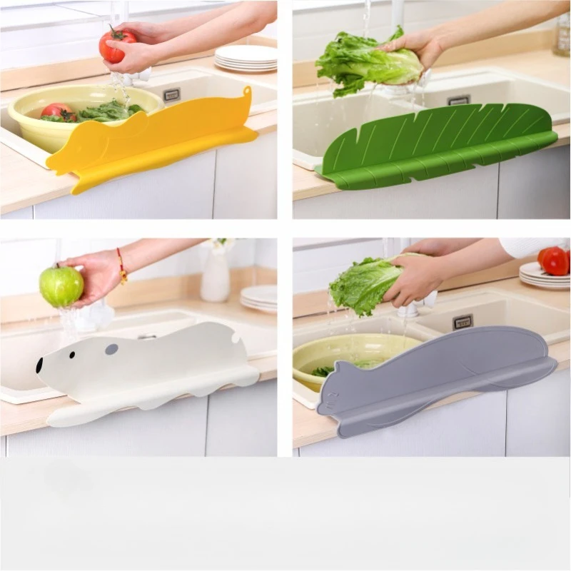 Kitchen Water Retaining Plate Household Sink Waterproof Baffle Anti-splash Water Retaining Strip Silicone Water Retaining Plate