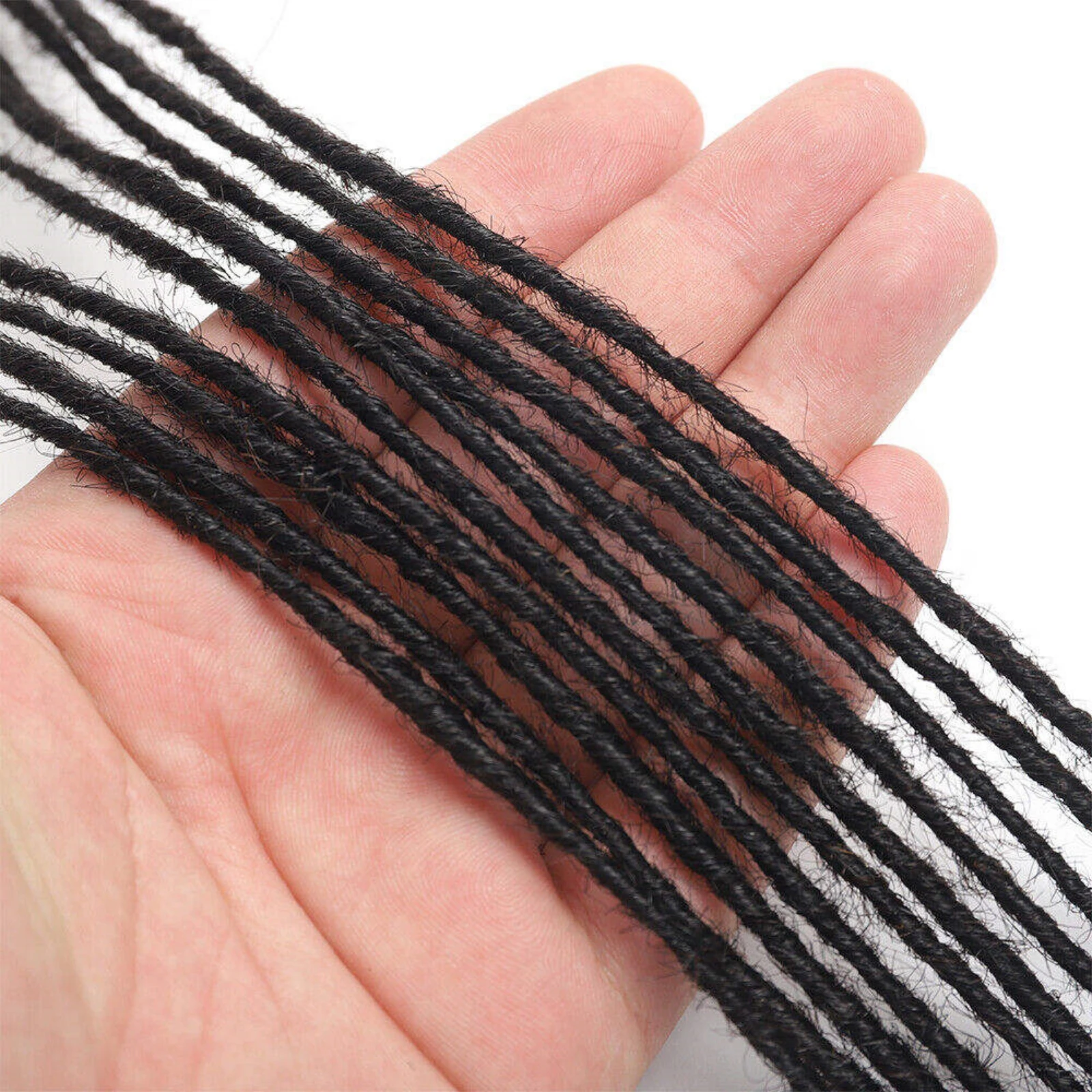 8-20 بوصة الشعر البشري ملحقات Dreadlock 30 الجذر/حزمة الهبي Dreads Loc ملحقات الريغي نمط الكروشيه الشعر للنساء الرجال 1B #