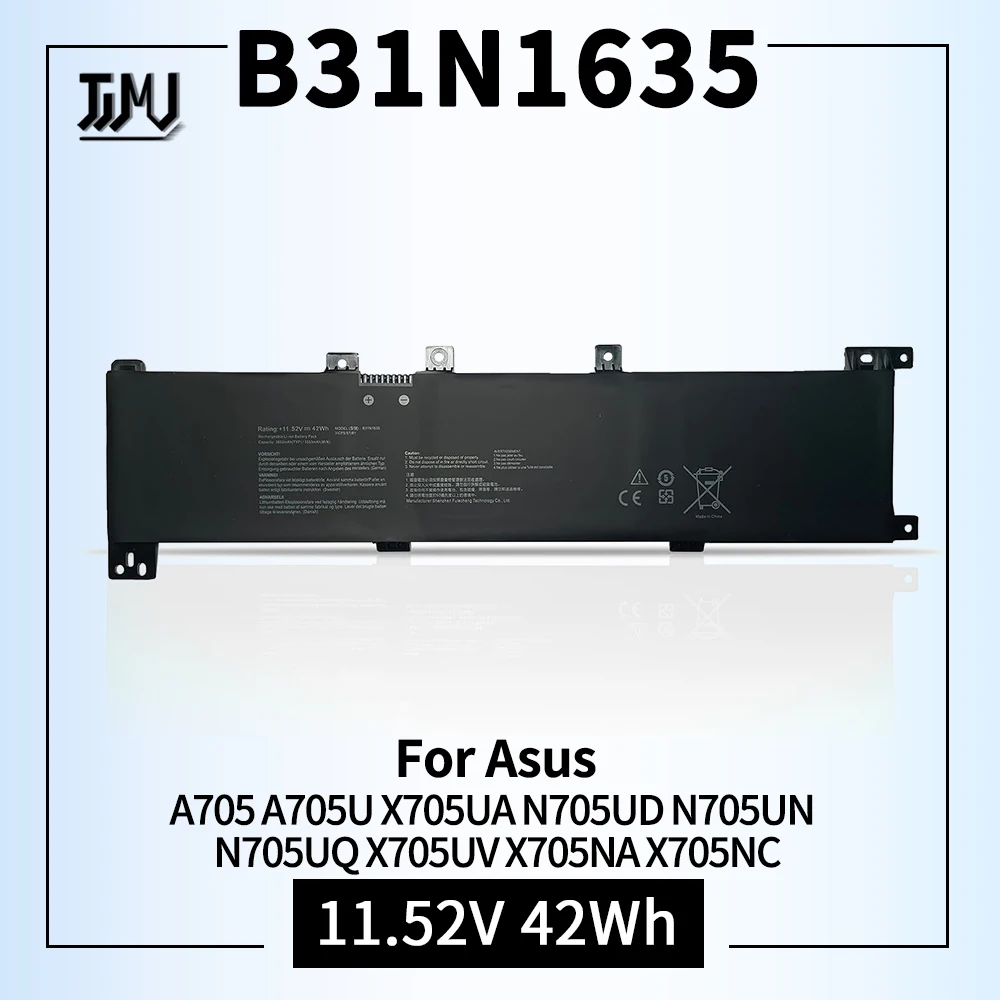 

B31N1635 0B200-02540000 Laptop Battery Replacement for Asus A705 A705U X705UA N705UD N705UN N705UQ X705UV X705NA X705NC