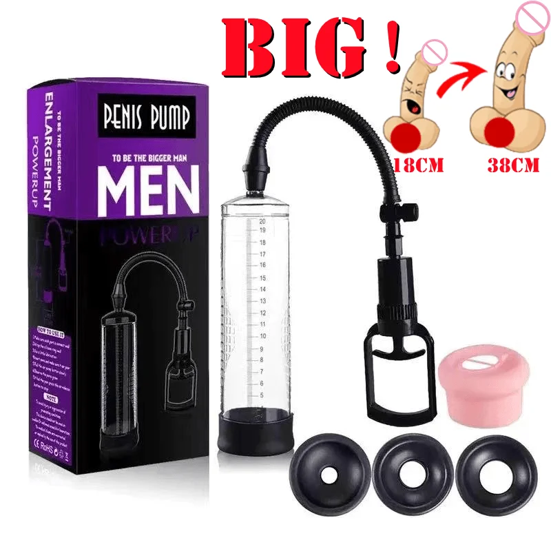 Bomba de vacío para pene, masturbador para pene, potenciador masculino, erección, pene, entrenador de pene, Juguetes sexuales para hombre