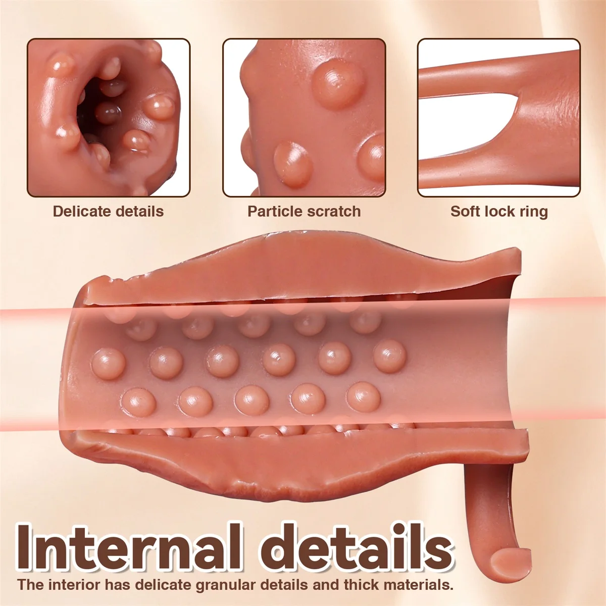 Skin Feeling Realistic Dildo Dick Pump Sleeve Enlargement Penis Covers Extender Men's Condoms Cock Ring Adult Sex Toy For Male - view 3