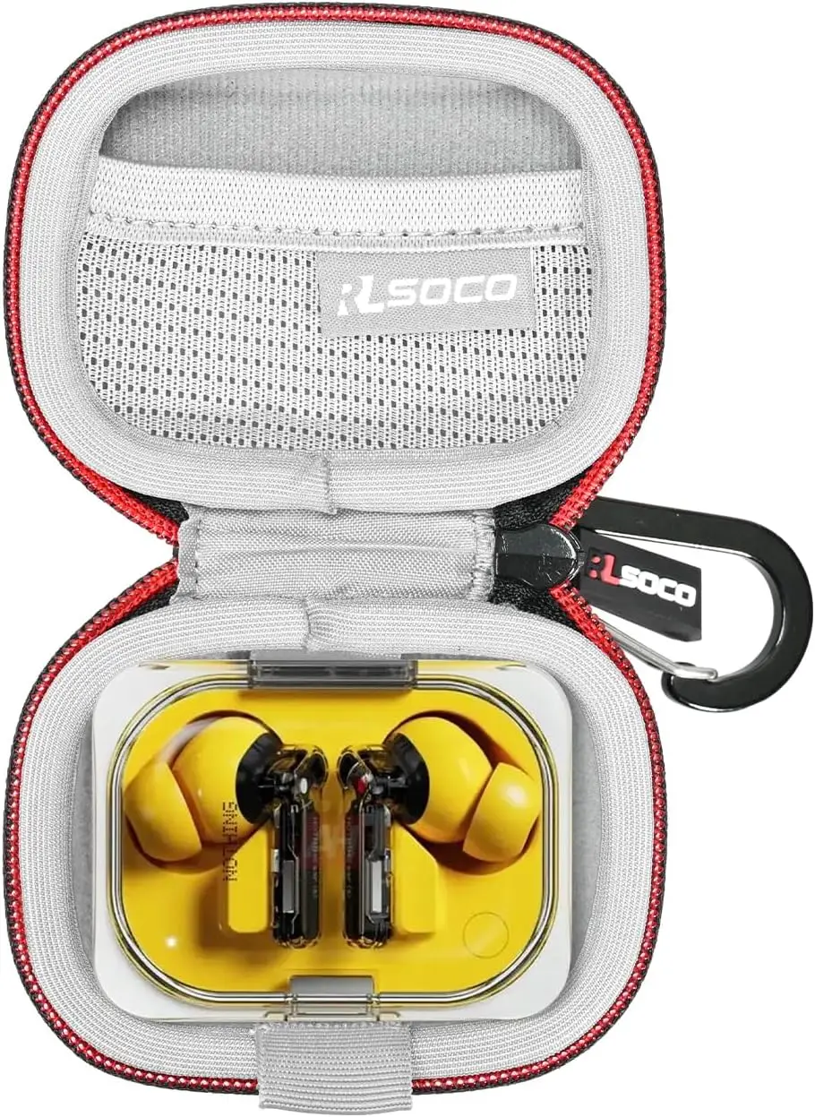 Wireless Earbuds Case for Nothing Ear (a) Waterproof Dustproof EVA Hard Protective Shell with Soft Lining and Carabiner Clip