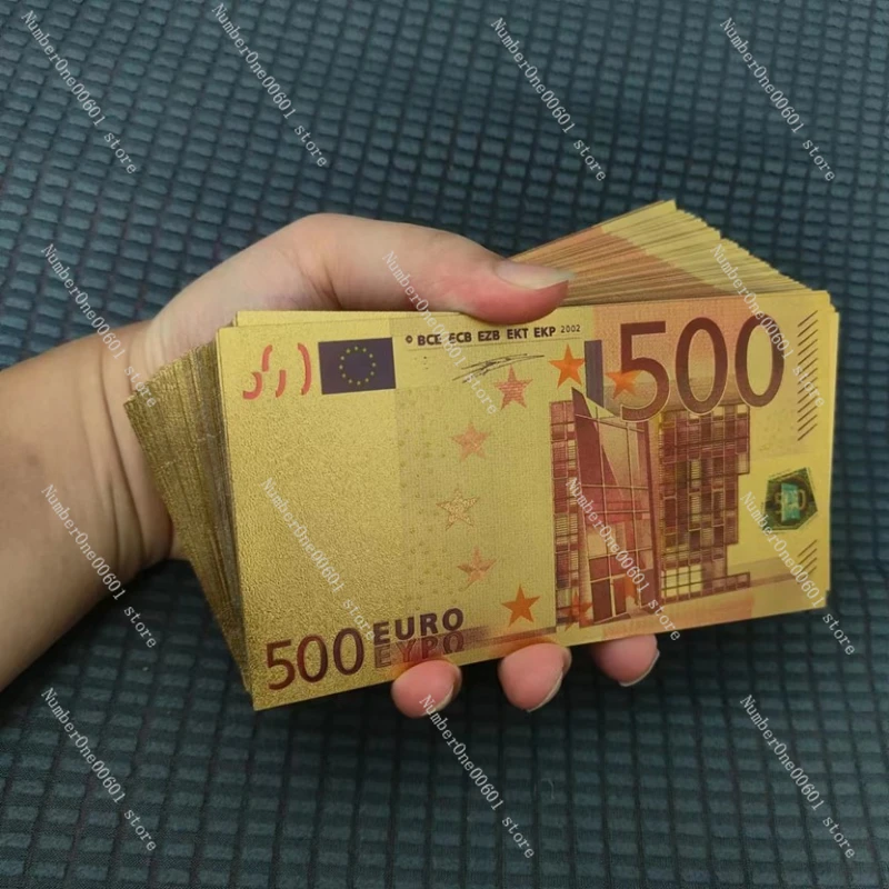 20/50/100pcs 500 EUR Gold Banknotes In 24K Gold Fake Money for Collection Gold Copy Currency Bill Money Collection