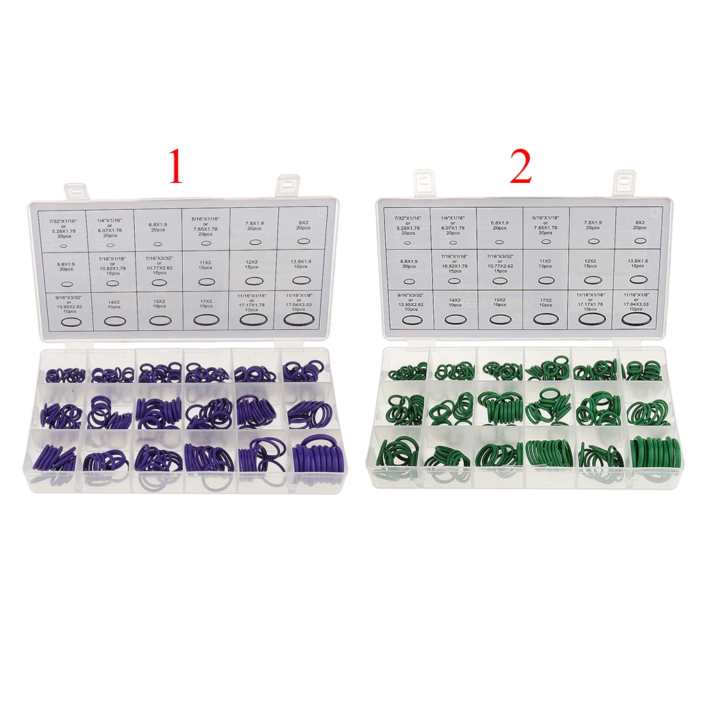 

Car Air Conditioning O Ring Gasket Assortment Kit 18 Sizes HNBR Seals Set for Repair Garage Tools