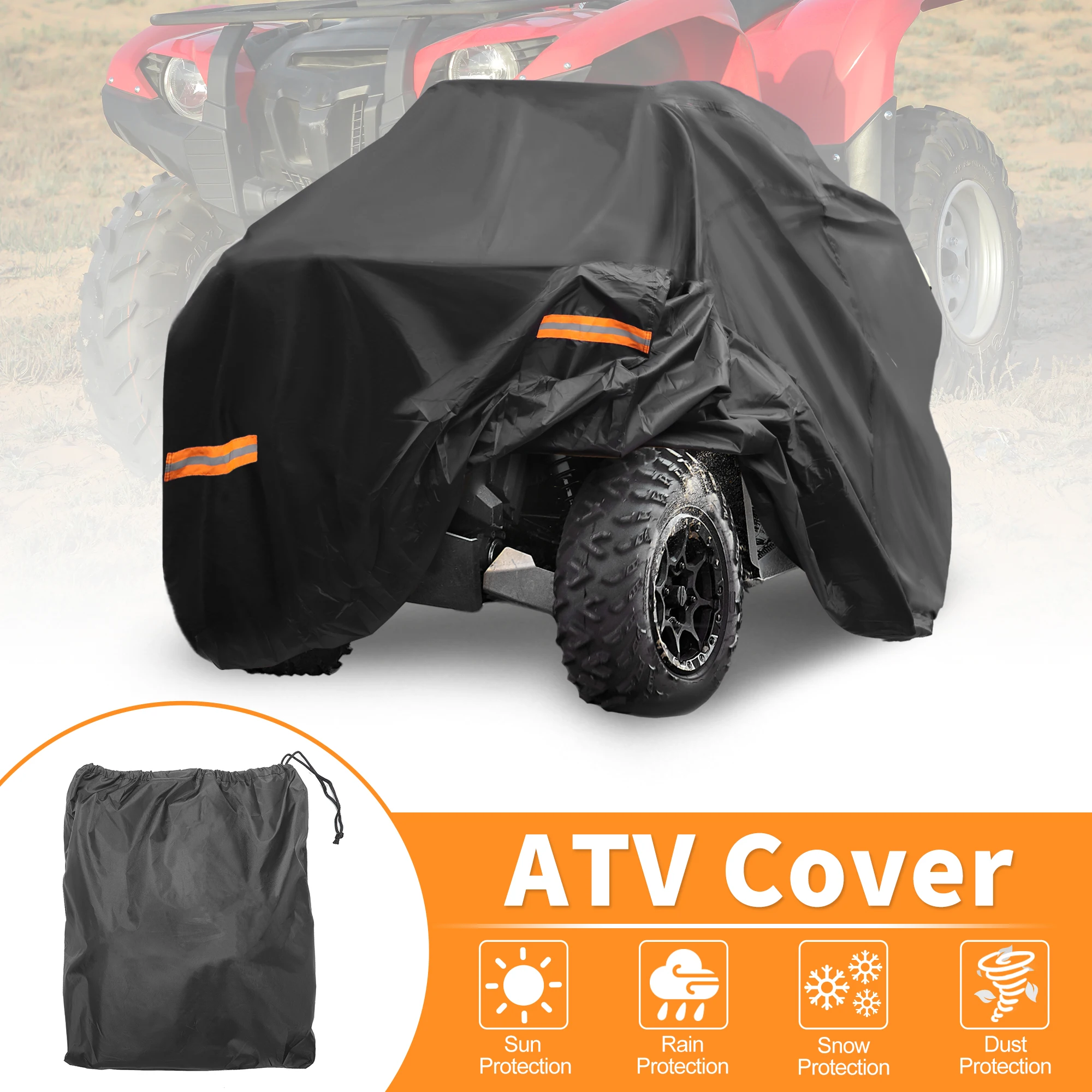 

UXCELL Waterproof ATV Cover 4 Wheelers Quad Cover for Yamaha Grizzly EPS/LTD/XTR Black