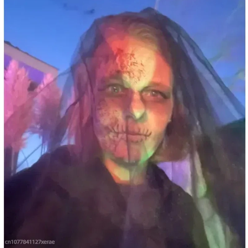 Modern Dance Headdress, European and American Halloween Dance Headdress, Black Short Style Photo Prop, Lace, Black Large Lace