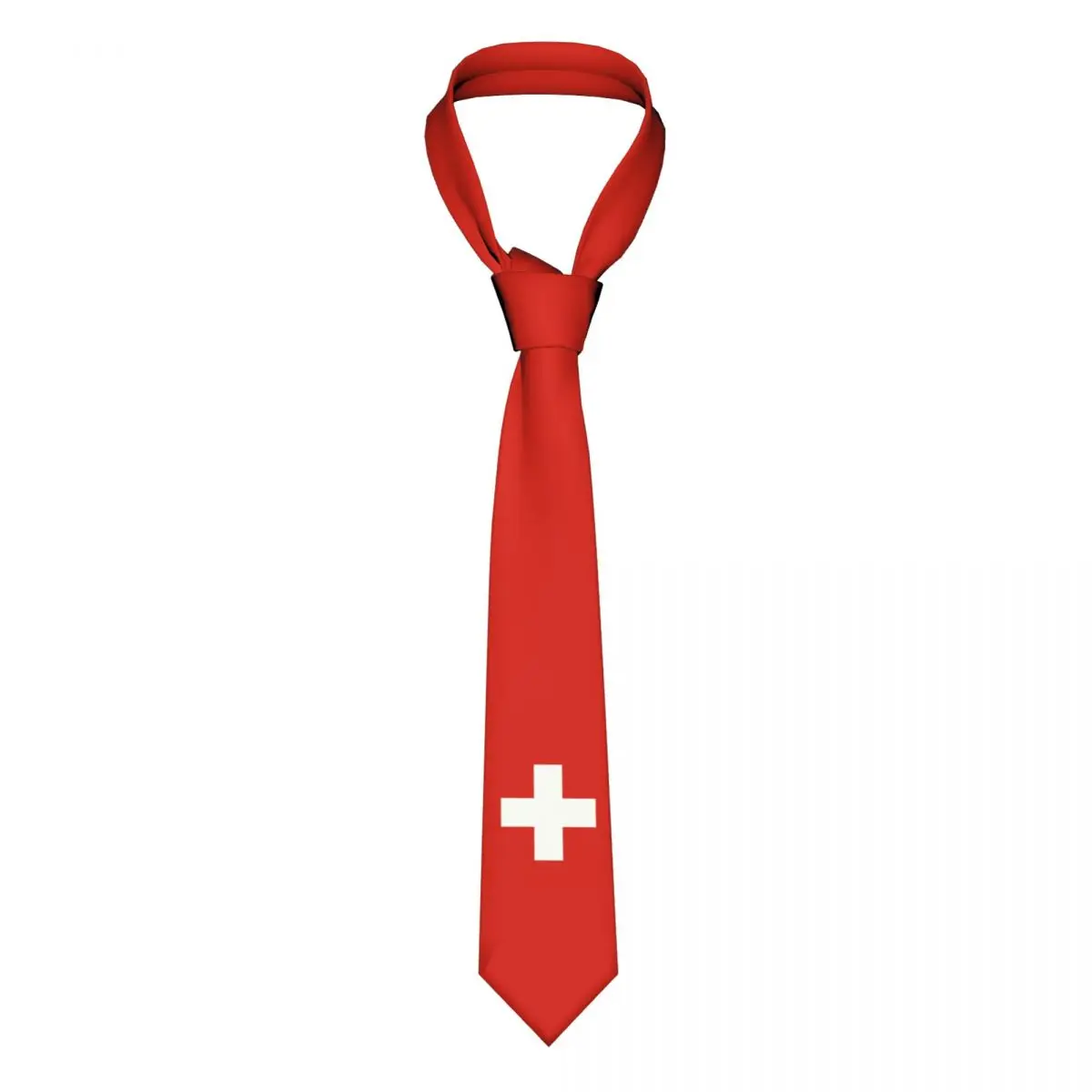 

Fashion Swiss Switzerland Flag Neck Tie Men's Custom Silk Neckties for Wedding Gravatas