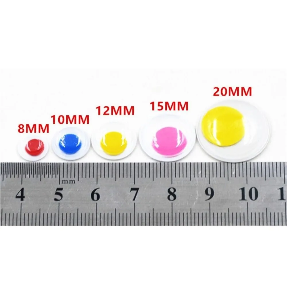 50/100pcs 3D Dolls Activity Eyes Plastic 5/6/8/10/12/15/18/20mm Colorful Activity Eyeballs DIY Handmade With Adhesive Backed