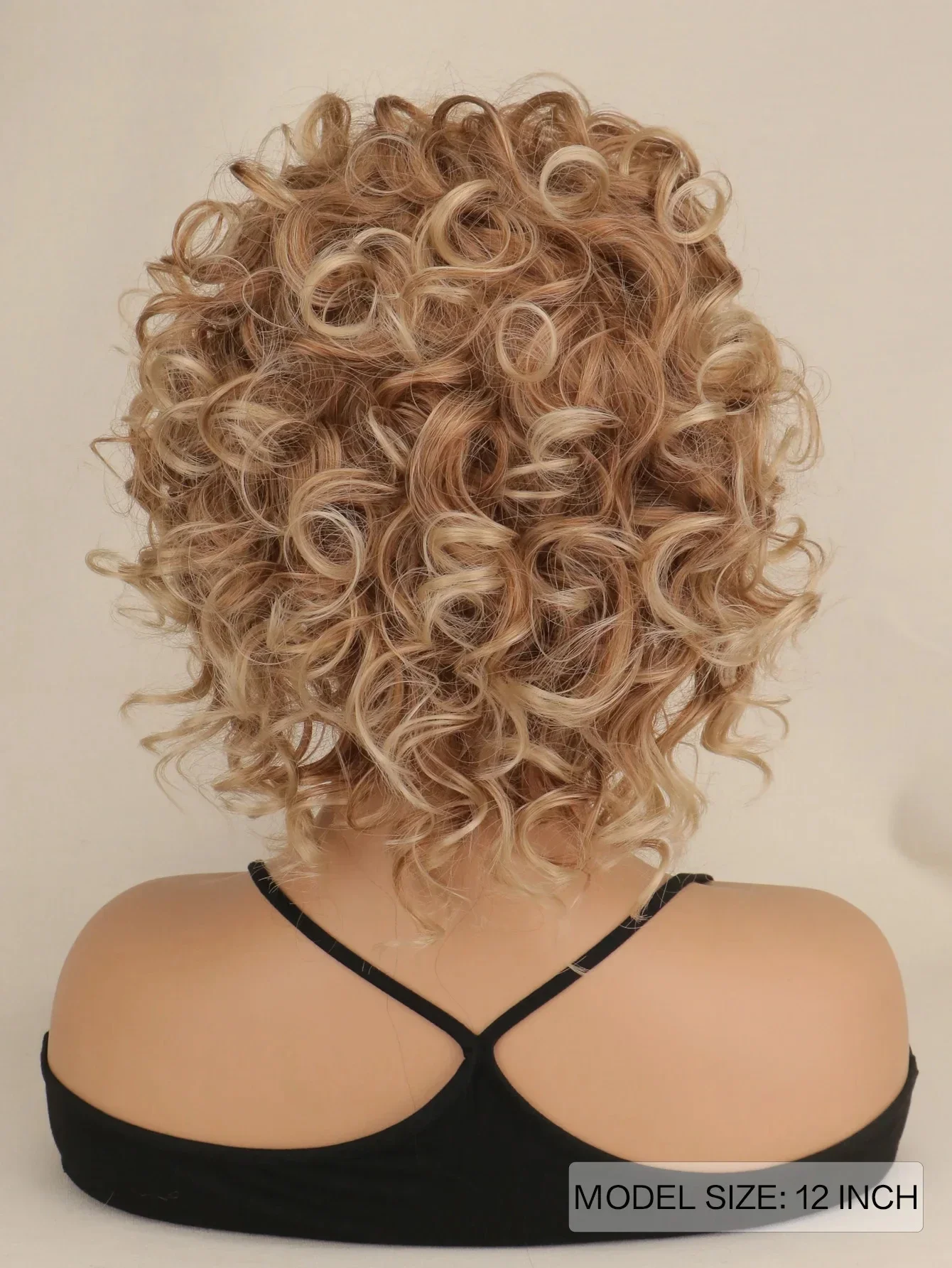 مجالات Perruques Synthétiques bouclées، cheveux de fête dorés pour femmes، colore melangées blondes، درجة حرارة الألياف هوت