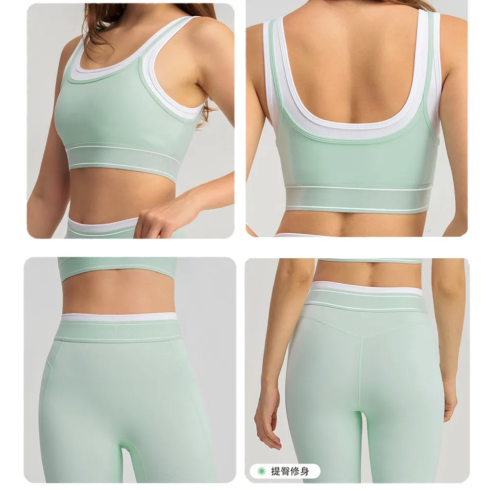 Pad Women Yoga Set 2PCS Gym Workout Pant Female Push Up Bra High Waist Leggings Fitness Sport Wear Active Suits XP06