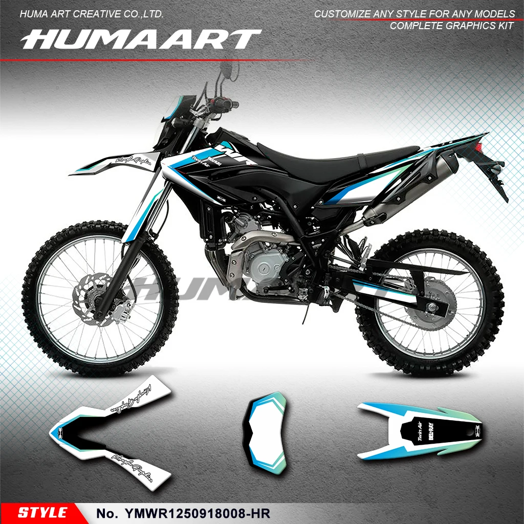 

HUMAART Motorcycle Stickers Durable for Yamaha WR125R WR125X WR125SM WR155R 09 10 11 12 13 14 15 16 17 18, YMWR1250918008-HR