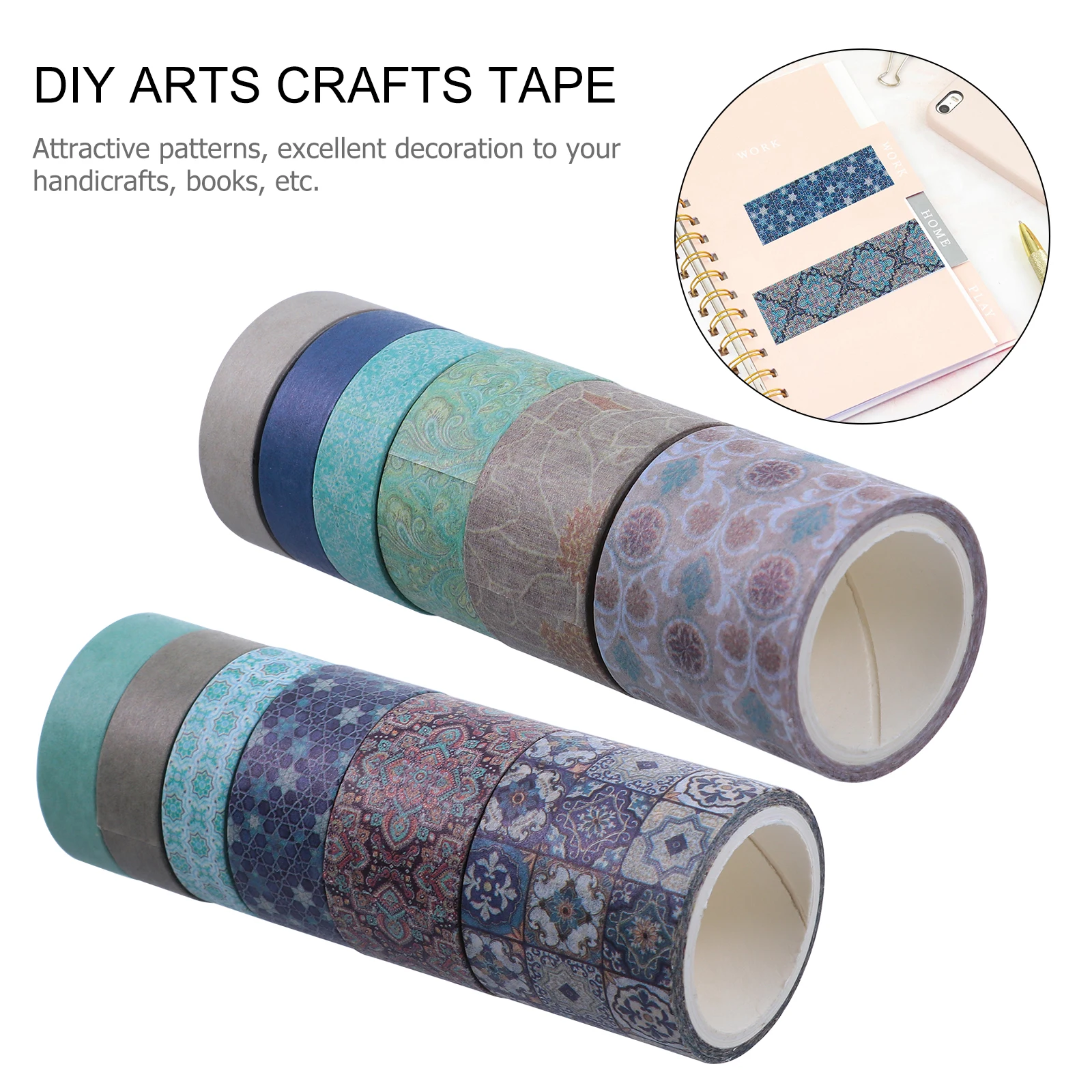 

12pcs Vintage Washi Tape Decorative Diy Scrapbook Sticker For Diary Lipstick Pencil Art Craft Masking Tapes Set Retro Handmade