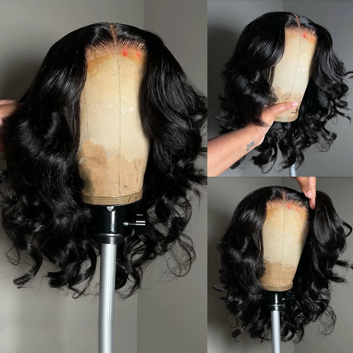 

Black Short Wave Wig 13x4 BOB Lace Front Wig Heat Resistant Synthetic Hair Natural Hairline Daily Use Cosplay Wigs for Women