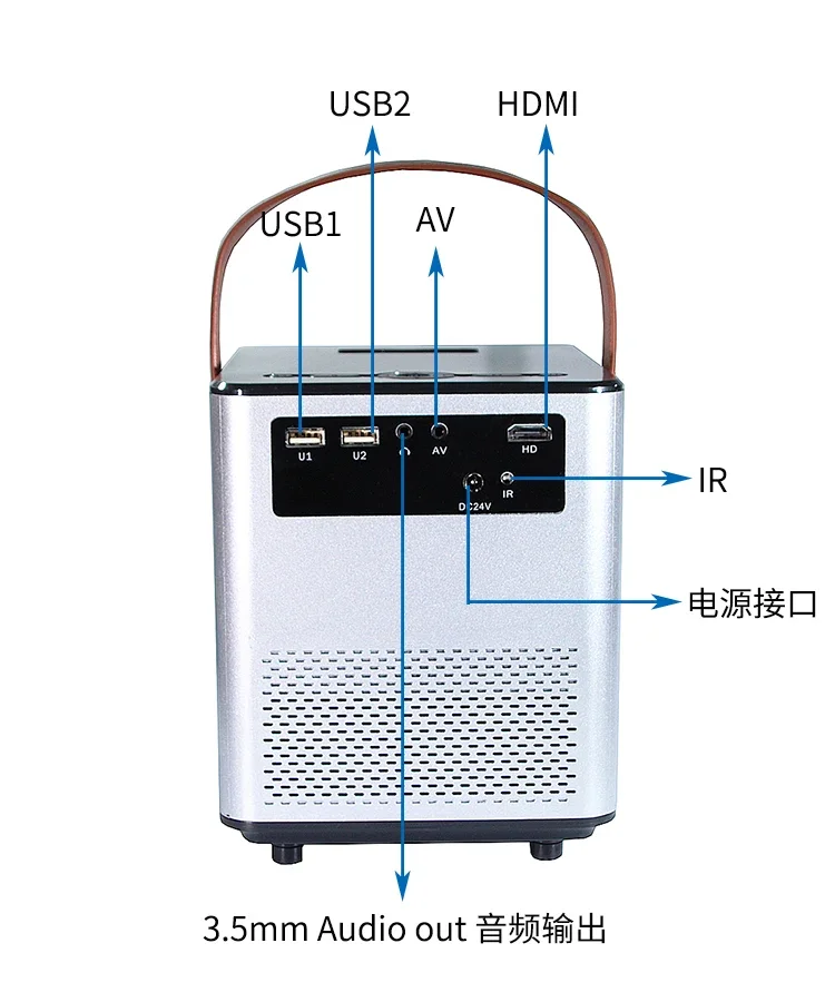 LJ-888 جهاز عرض LED محمول للمنزل USB جهاز عرض أفلام خارجي صغير