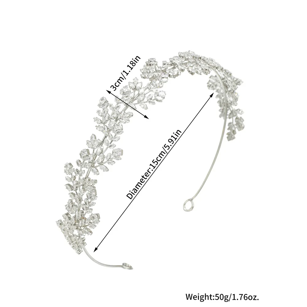 Luxury Bridal Tiara Wedding Headband Cubic Zirconia Bride Headband Tiaras And Crowns For Women Party Prom Hair Jewelry Headdress
