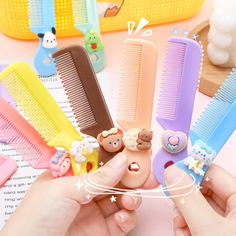 Baby Hair Brush Comb Smooth Handle Cartoon Daily Care Toddler's Head Comb Portable Color Hair Care Infant Round Head Comb