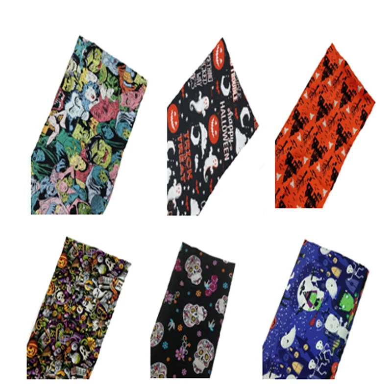 

50x105 см брендовый дизайн тыква призрак Хэллоуин трюк или жизнь призрак череп с принтом хлопчатобумажная ткань для DIY шитья домашний декор