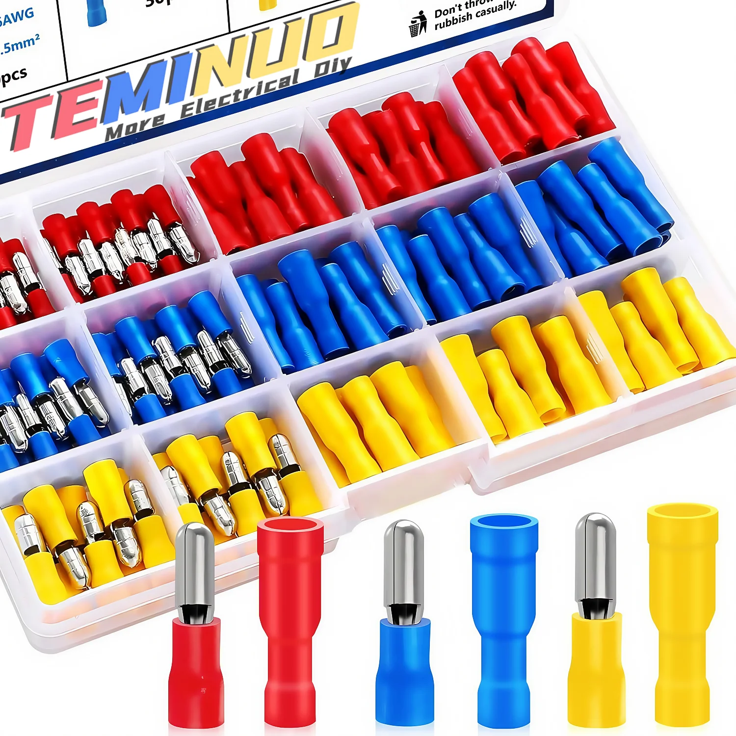 Connecteurs bout à bout à puce 160/80/60 pièces, terminal à sertir électrique à épissure rapide en pvc entièrement isolé pour automobile, bateau, industriel