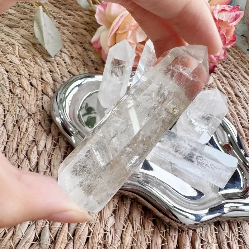Clear Quartz Crystal Point, High Quality Natural White Crystal Tower, Obelisk Home Decor Ornament, Ideal for Crystal Collection, view 3