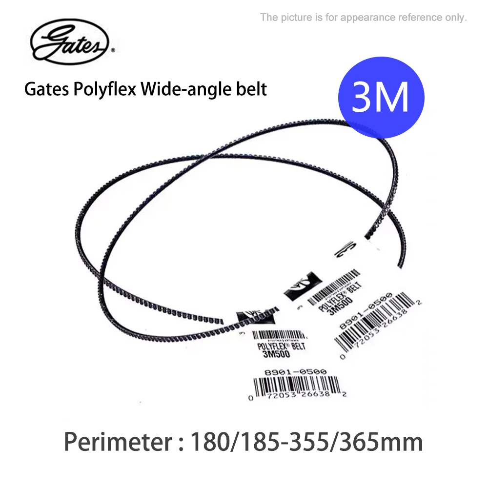 

Gates Polyflex Wide-angle belt 3M180/3M185/3M190/3M195/3M200/3M206/3M212/3M218/3M230-3M355/3M365mm Transmission Triangle Belt