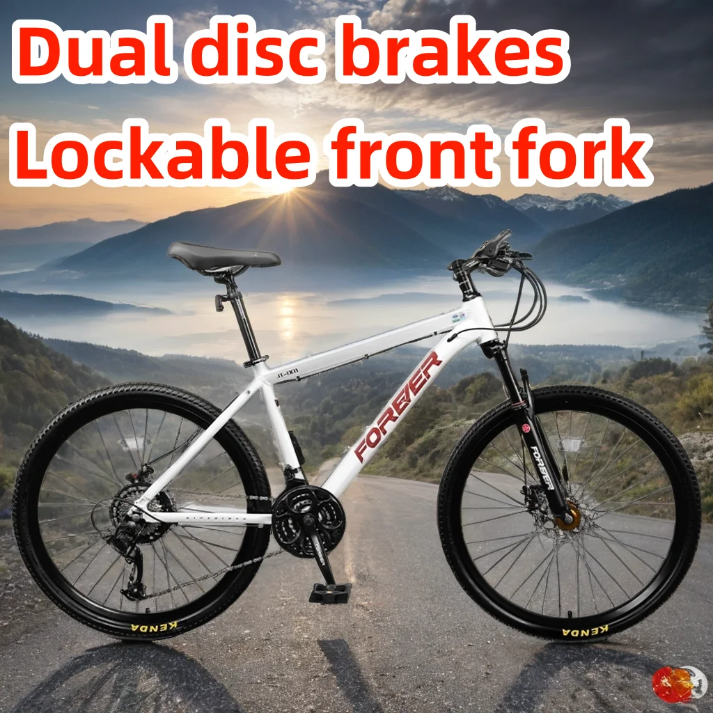 

24/26/27.5-inch mountain bike dual disc brake competitive MTB Bicycle lockable front fork high performance Bicicleta 27/30 speed