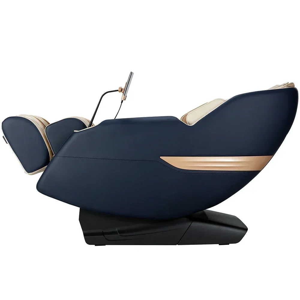 Genuine Leather or PU Extendable New Sofa Touch Screen Recliner Zero Gravity Body Massage Chair with Wireless Remote Contro