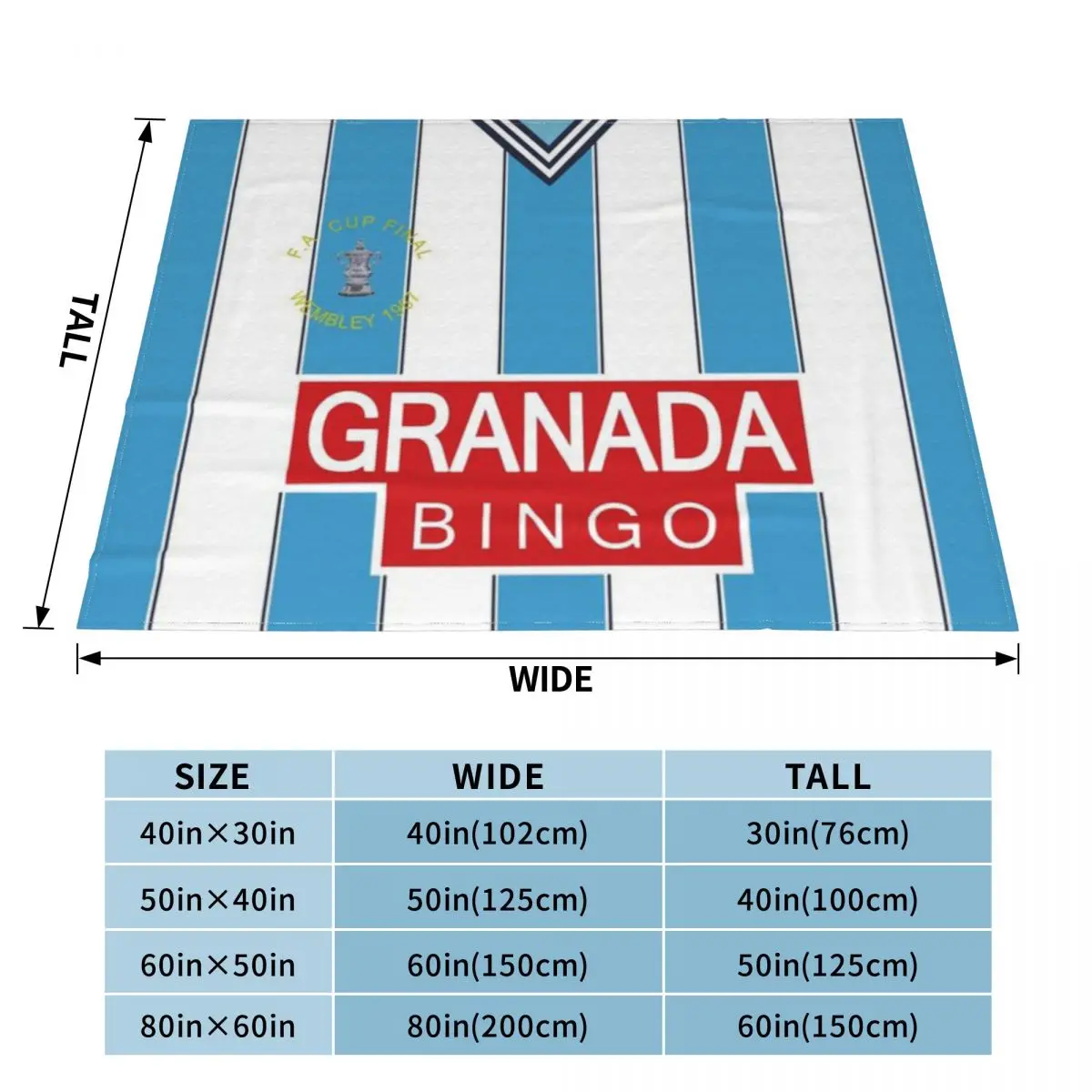 Coventry City Classic Cup Detail Kit 1986 - 1987 An Ultra-Soft Micro Fleece Blanket