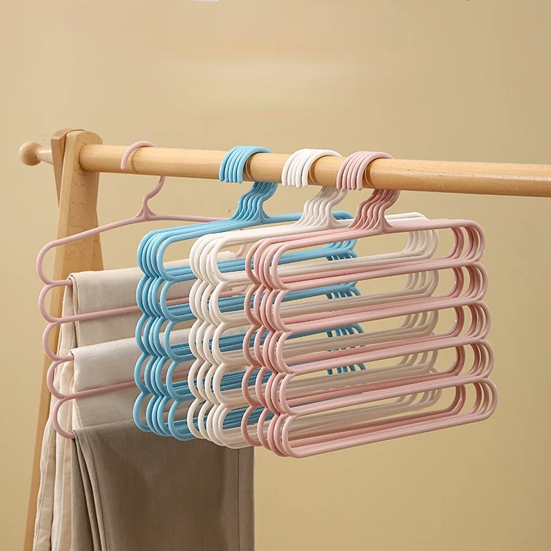 1PCS Pants Hanger Multi-function Hanger Storage Rack Clothes Scarf Belt Towel Non-slip Magic Hanger Clothing Rack Trouser Rack