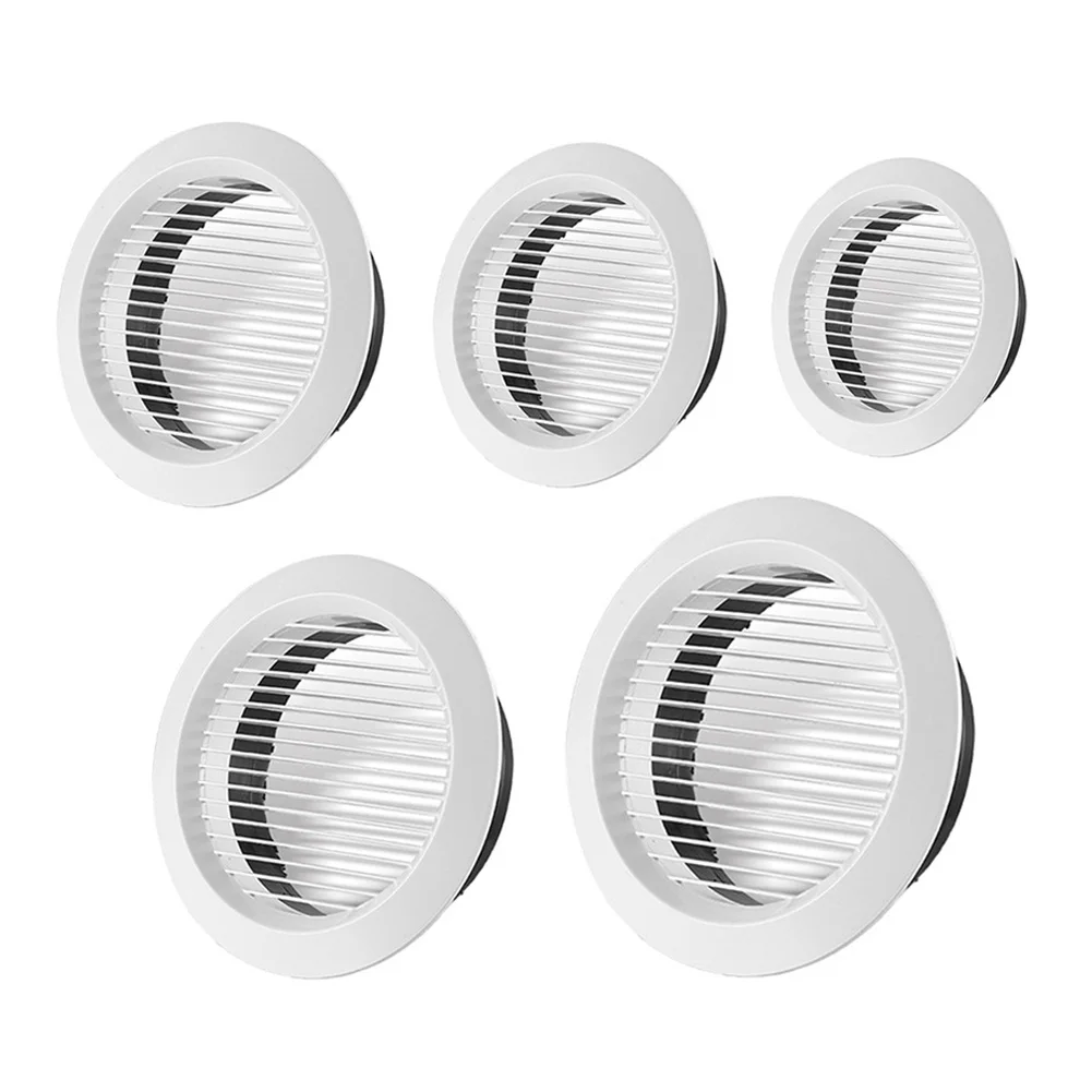 ABS Ventilation Grille Vent Cover 75-200mm Round Adjustable Wall Interior Vent Grille Diffuser Ducting Ventilation Outlet Cover