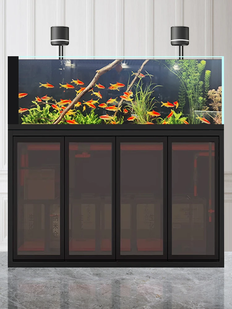 

Aquarium bottom filter living room ultra-white glass Lanshou stream tank