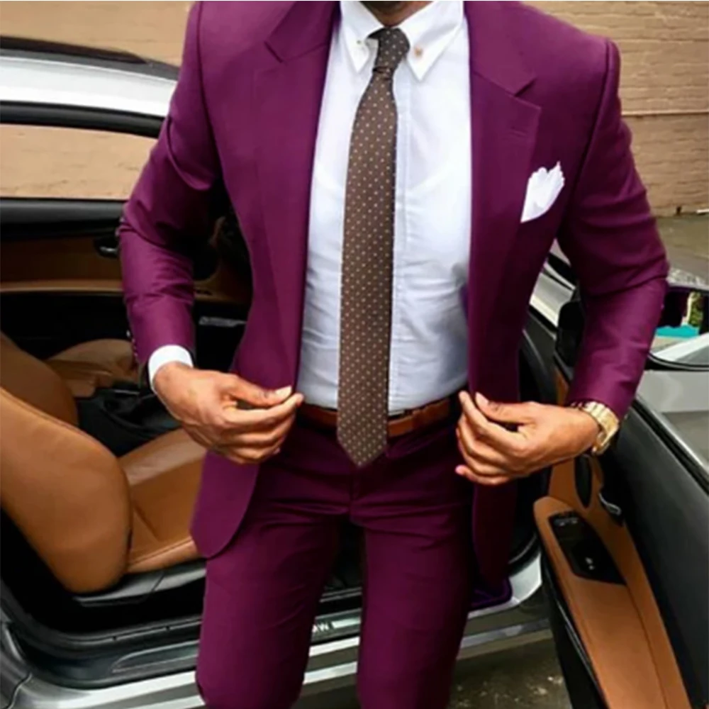 

Casual Gentleman Dark Green Wedding Groom Men's Set Slim Fit Best Man Formal Business Suit 2 Piece Set (Jacket+Pants)