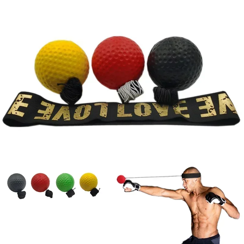 1Pcs Boxing Speed Ball Head-Mounted Pu Punch Sanda Training Hand Eye Reaction Home Sandbag Fitness Equipment Gym Training