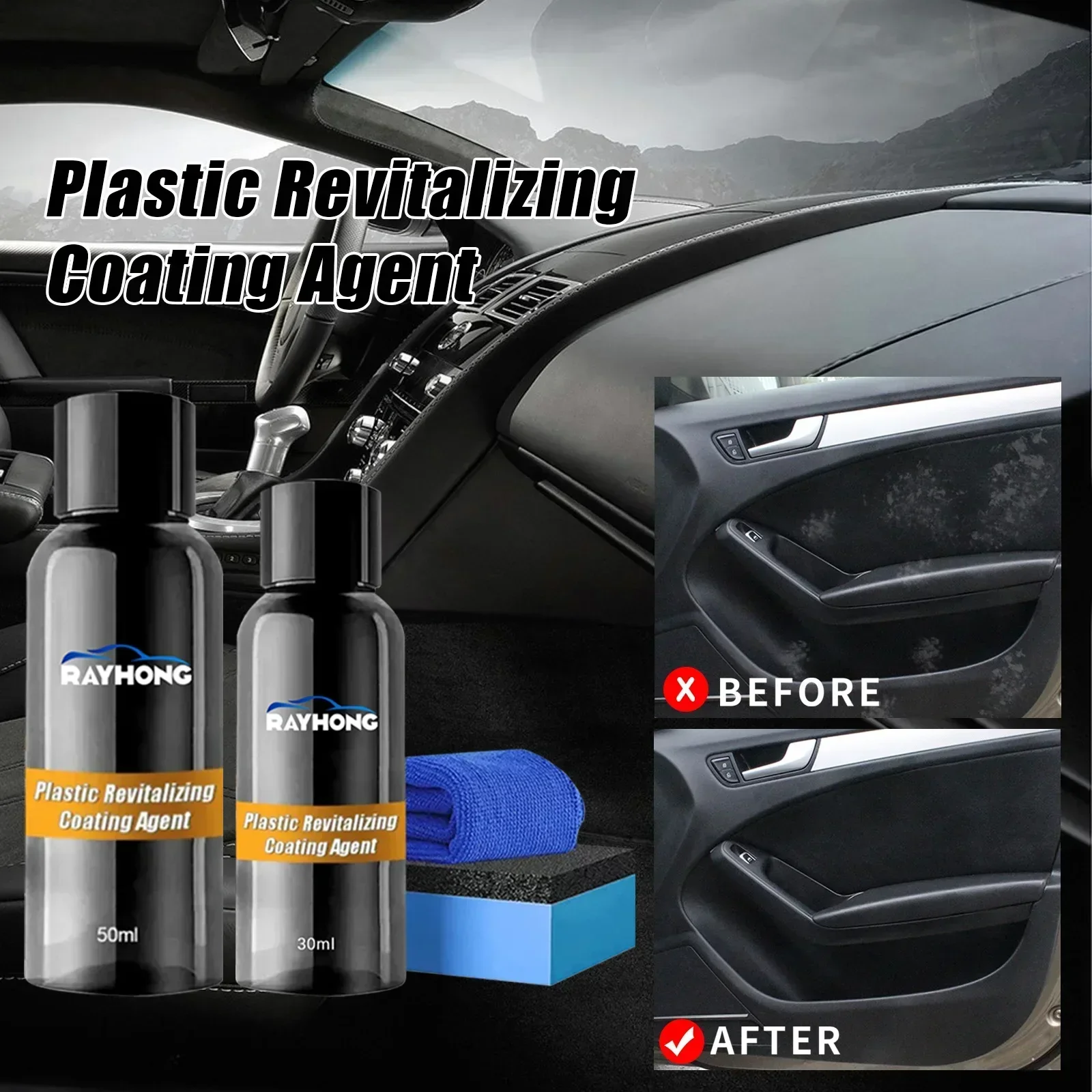 Plastic Restorer Longlasting Trim Hydrophobic Liquid Kit Coating Keyboard Repairman Cleaner Renovator for Car Detailing