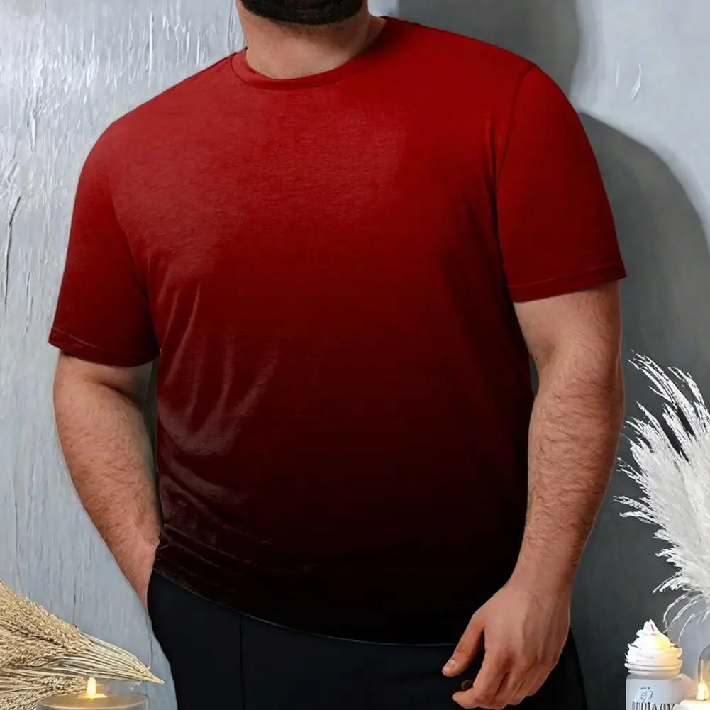 بسيطة التدرج تي شيرت للرجال الاتجاه الصيف طاقم الرقبة موضة قصيرة الأكمام تي شيرت فضفاض ملابس الشارع الشهير تيز رجل تي شيرت