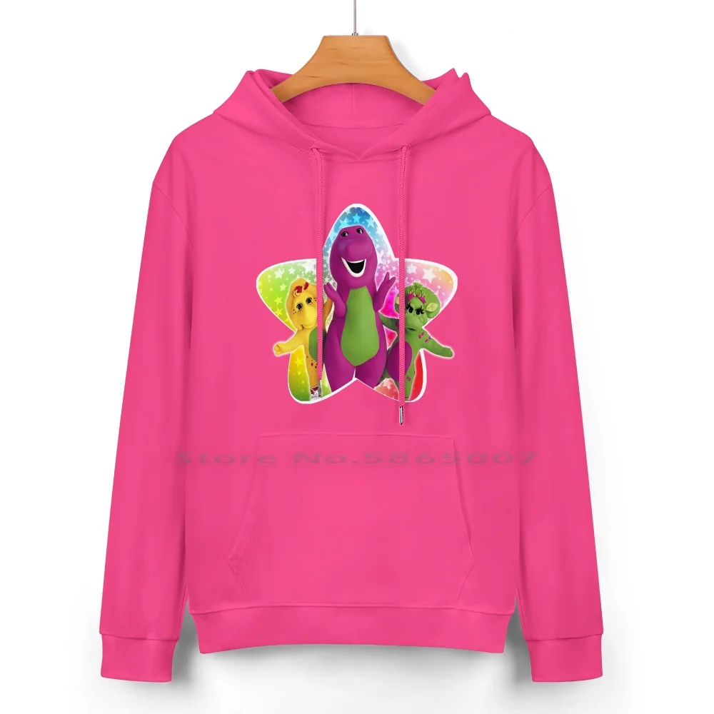 Barney Star-Pull à capuche en pur coton pour enfants, 24 couleurs, Barney et ses amis, dinosaure, bébé, Bop, émission de télévision, 100% coton