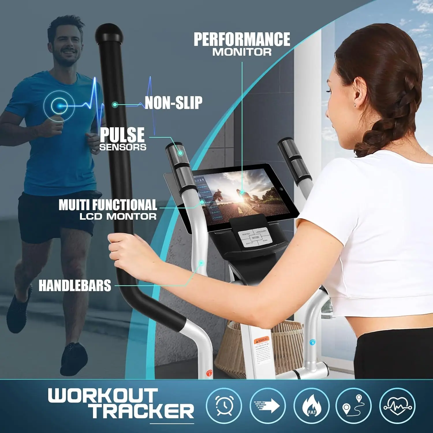 Elliptical Machine, 95% Pre-Installed Cross Trainer with Hyper-Quiet Magnetic Driving System, 22 Resistance Levels Home