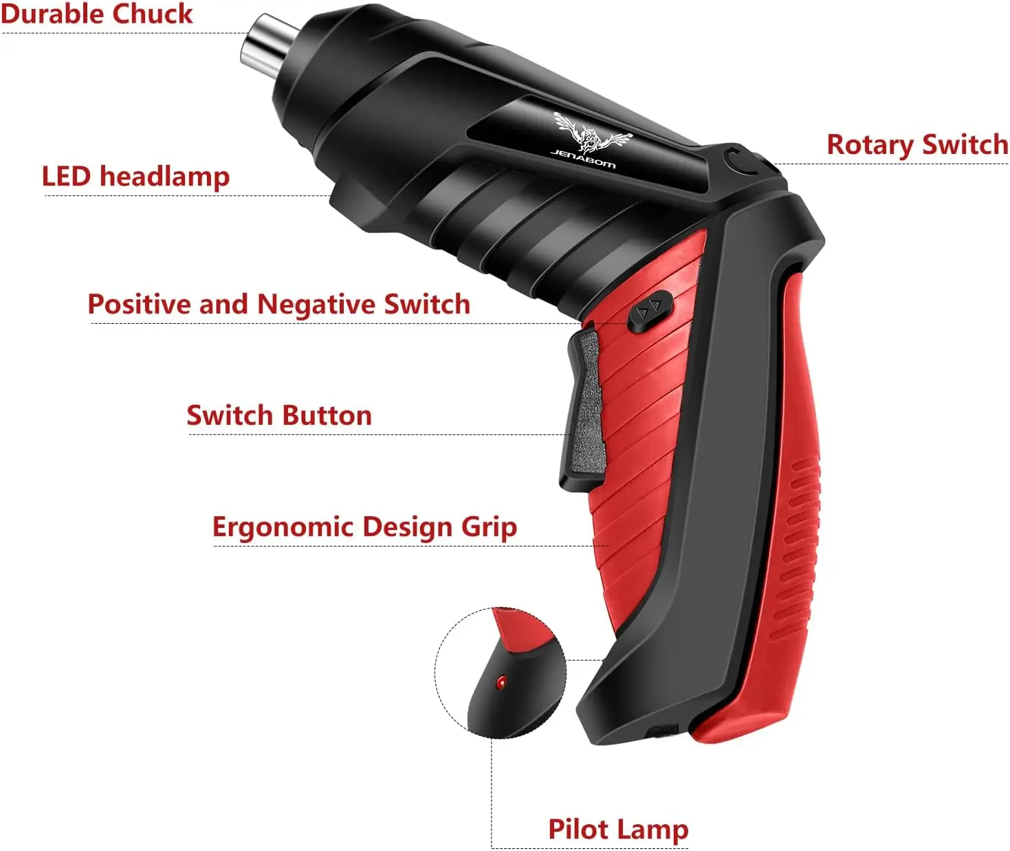 Electric ScrewdriverElectric Screwdriver Cordless Rechargeable Small Power Drill Set 3.6V Li-ion 3.5Nm Max Torque Electric Rotat