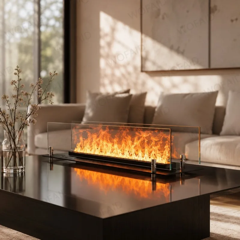 Luxury Decorative 3D Water Vapor Fireplace Fireplace with Realistic Steam Flame System Modern Living Room Scandinavian Fireplace
