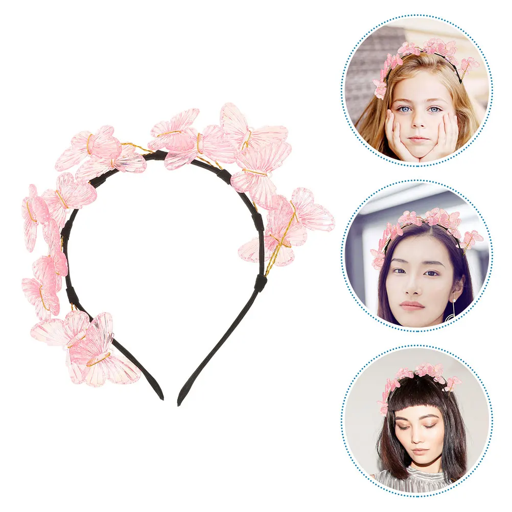 

2pcs 3D Butterfly Headband Lightweight Comfortable Women Hairband Elegant Decorative Party Wedding Costume Accessories Bride