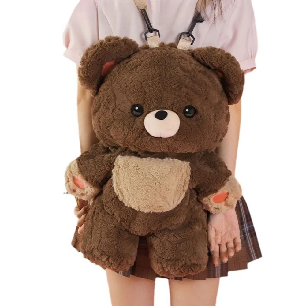 High-color Love Bear Cute Versatile peluche borsa a tracolla zaino bambola piccola zainetto donna uomo marrone borse