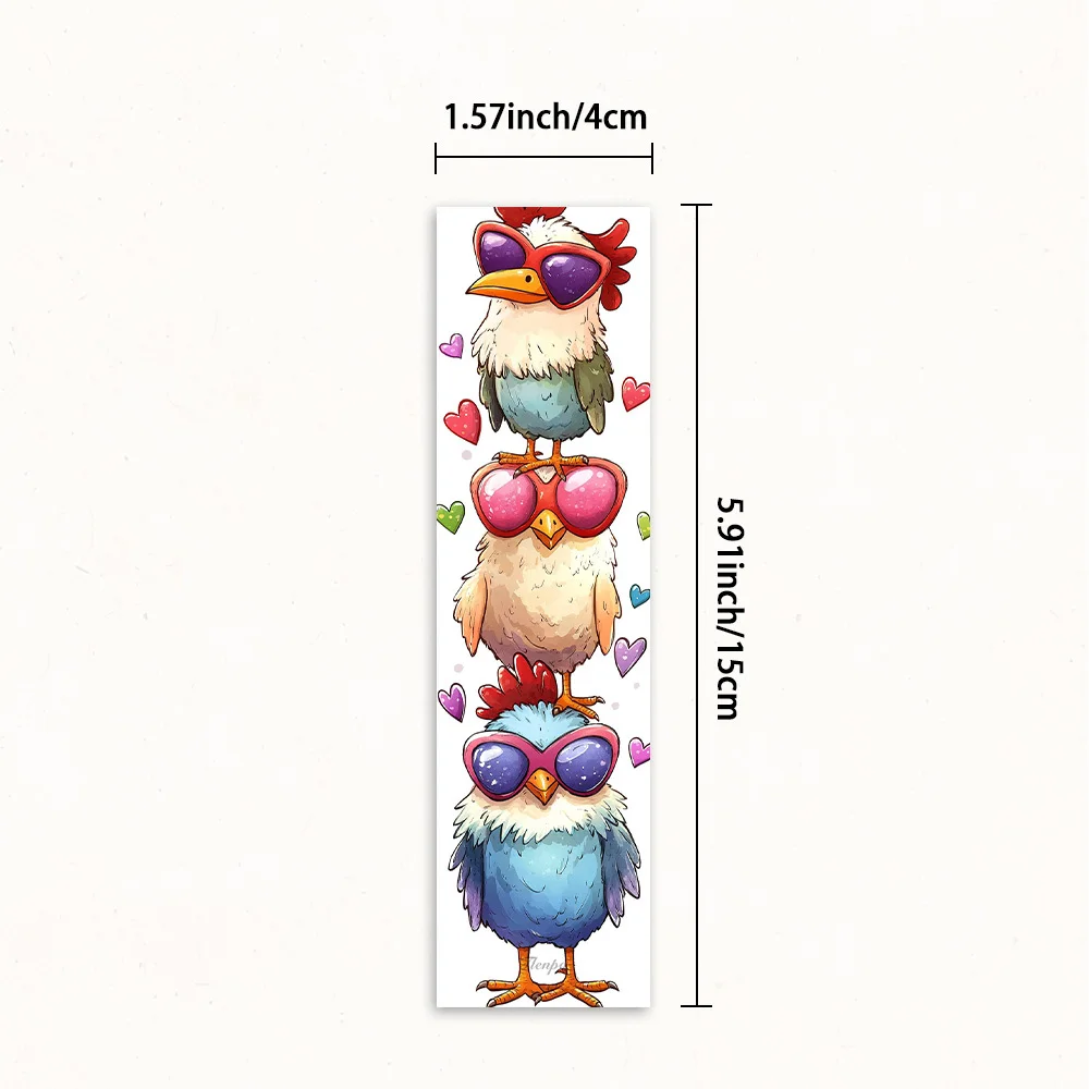 32pcs, Cute Stackable Chicken-themed Bookmarks, Christmas, Teacher Gift, Back-to-school Holiday Gifts, Creative Artistic Designs