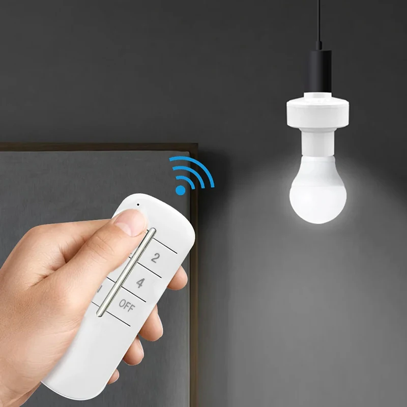 Wireless Remote Control Smart Timer Switch E27 Lamp Holder 220V House Multi Light Switch Bedroom Smart Timer ON/Off Switch E27