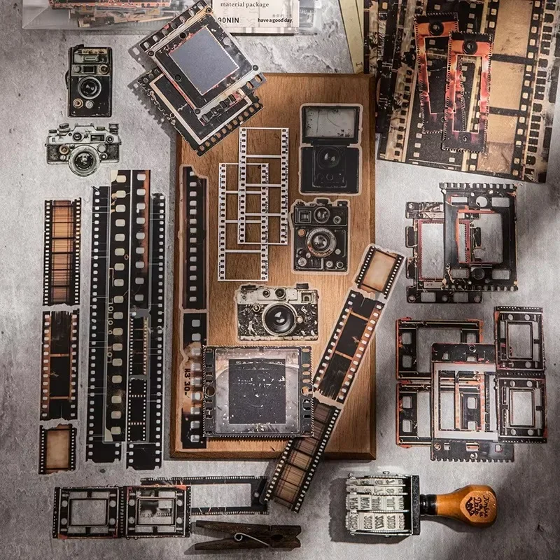 

90Pcs Favorites Notebooks Decorative border Material paper handbook material European Coffee Manuscripts Pad collage Scrapbook