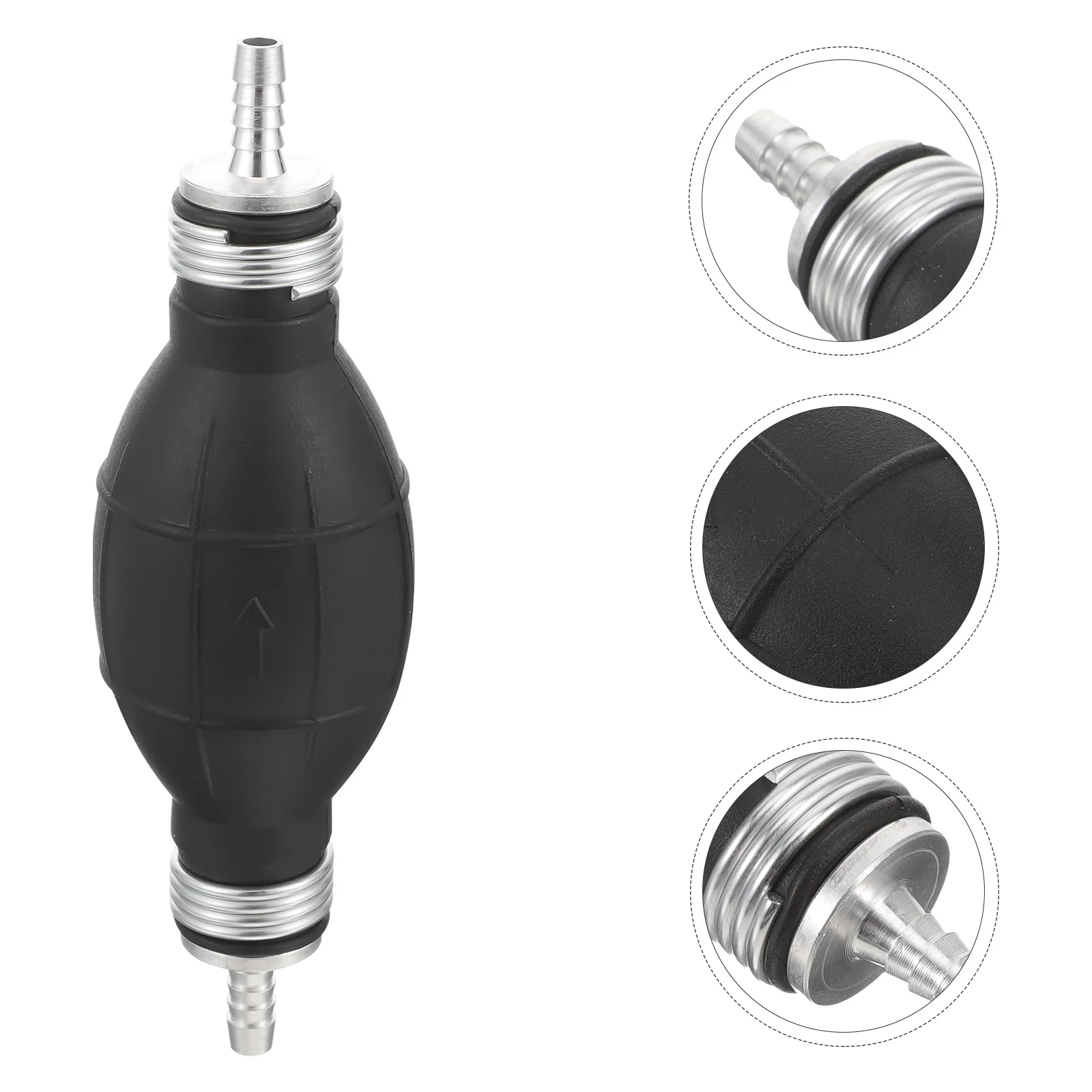

Fuel Pump Rubber Aluminum Hand Primer Bulb Black 6mm Suitable for Carburettor Hand Fuel Pump for Car Boat Marine