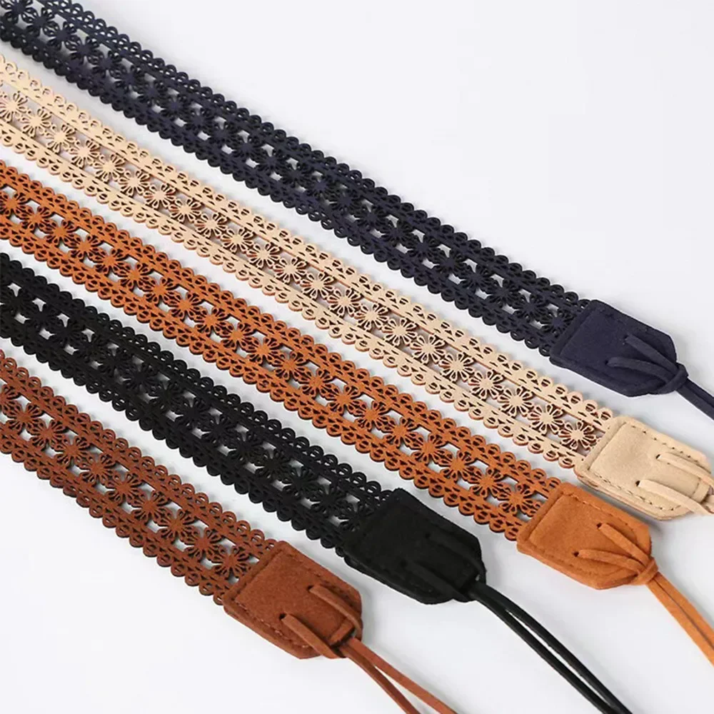 Bohemian Braided Hollowed-Out Ethnic Thin Leather Belt Versatile High-End Accessory for Skirts