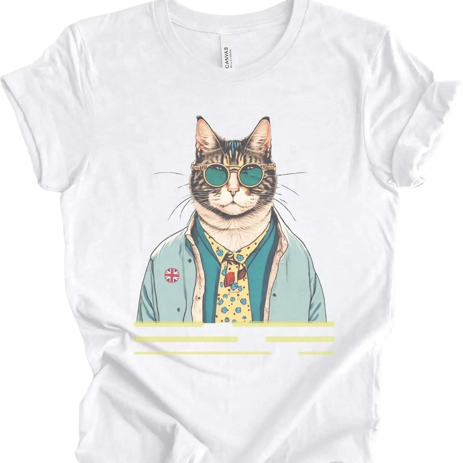 Vintage Cool Cat with Sunglasses T Shirt Funny Lover Hipster Pet Owner Casual Feline Humor vintage Washed designer clothes