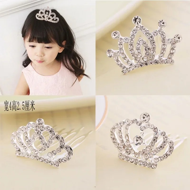 Kids Glitter Tiaras 3D Crown Hairbands for Girls Sparkling Festival Princess Hair Sticks Girls Headwear Kids Hair Accessories