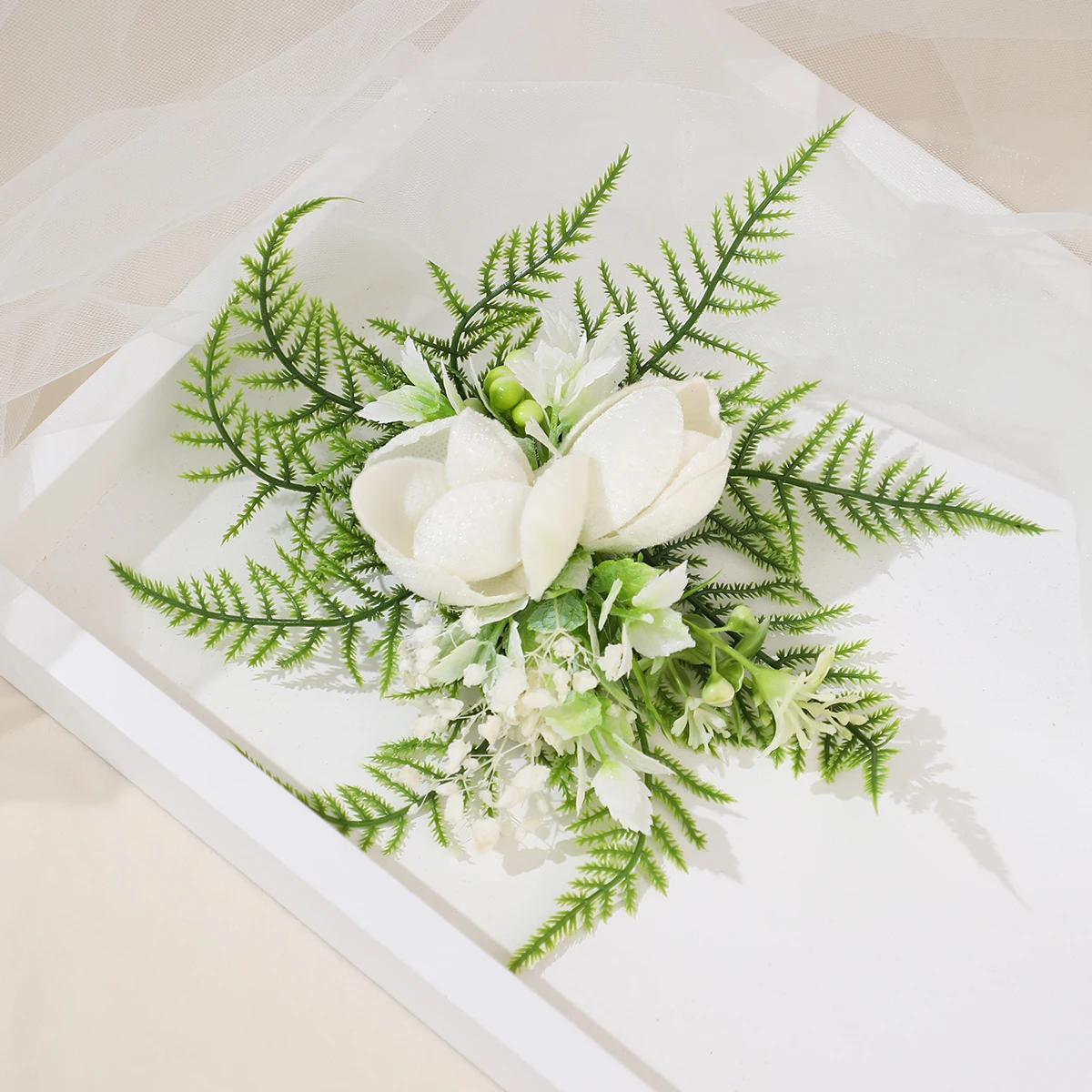 Fashion White Flowers Leaves Hairgrips For Women Bride Wedding Hair Accessories Handmade Headpiece