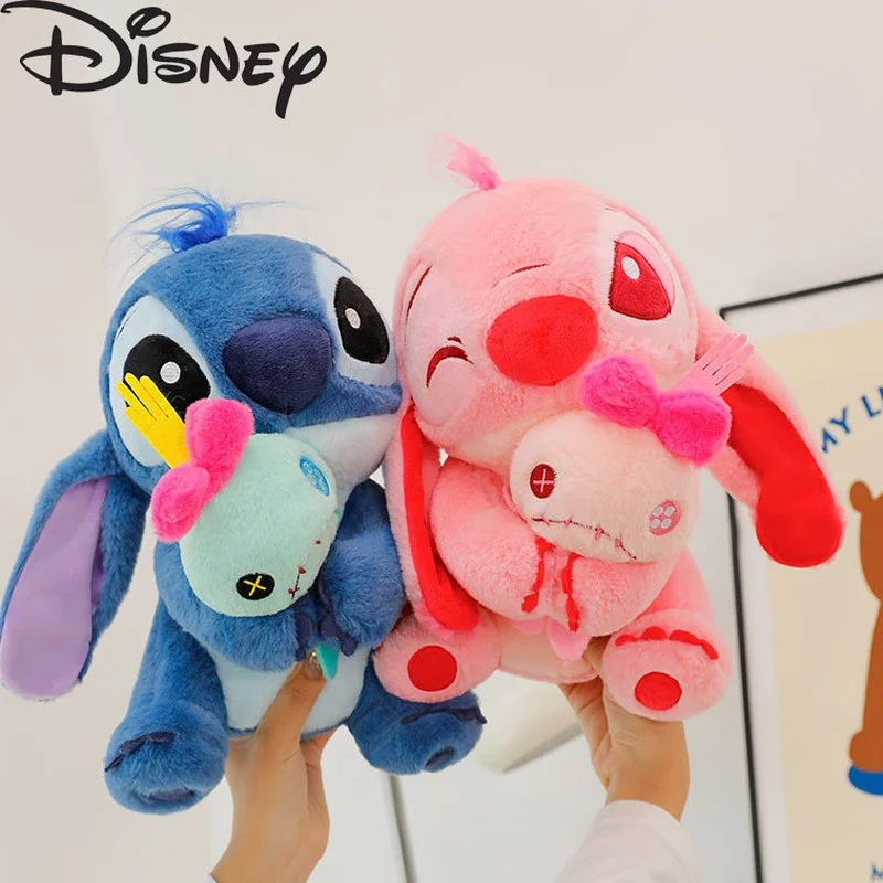 Disney 32/45cm Lilo and Stitch Plush Toys Anime Plushie Stich Dolls Kawaii Angel Scrump Pillow Stuffed Gift Kids Christmas